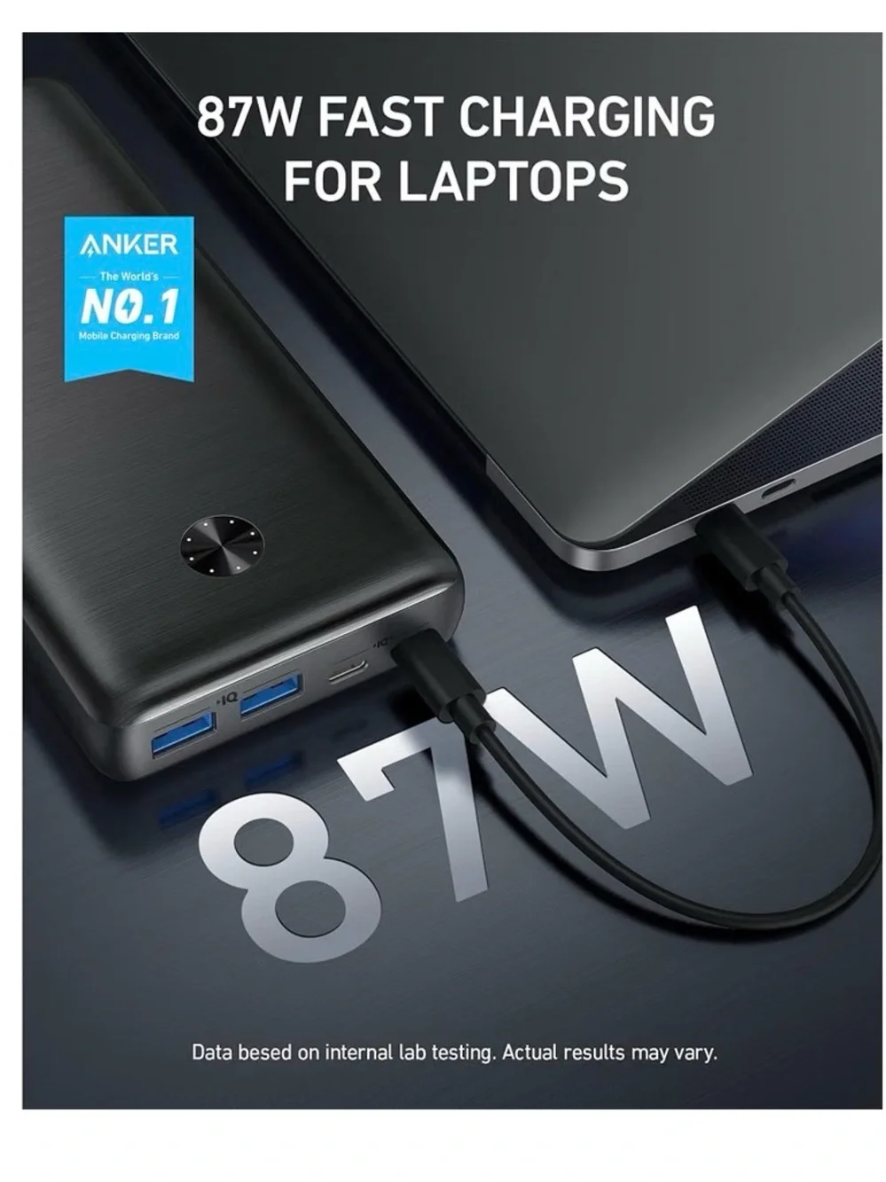 Anker 25.6K Portable Charger Power Bank - Black